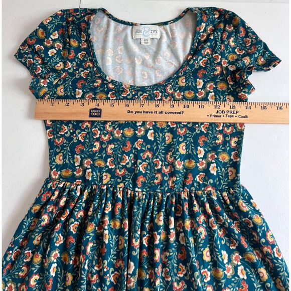 Francesca's Jun & Ivy Multicolor Floral Short Sleeve Tiered Dress Size XXS - Picture 6 of 9